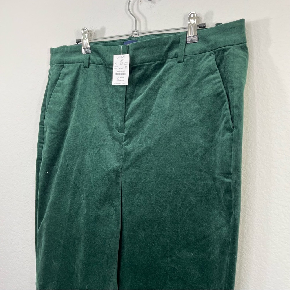 J.Crew NWT Velvet Kallie pant‎ Darkest Forest size 14 Tall - Picture 3 of 11